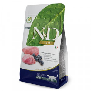 FARMINA N&D CAT GF PRIME LAMB BLUEBERRY kaķu barība Jērs, mellenes 5kg